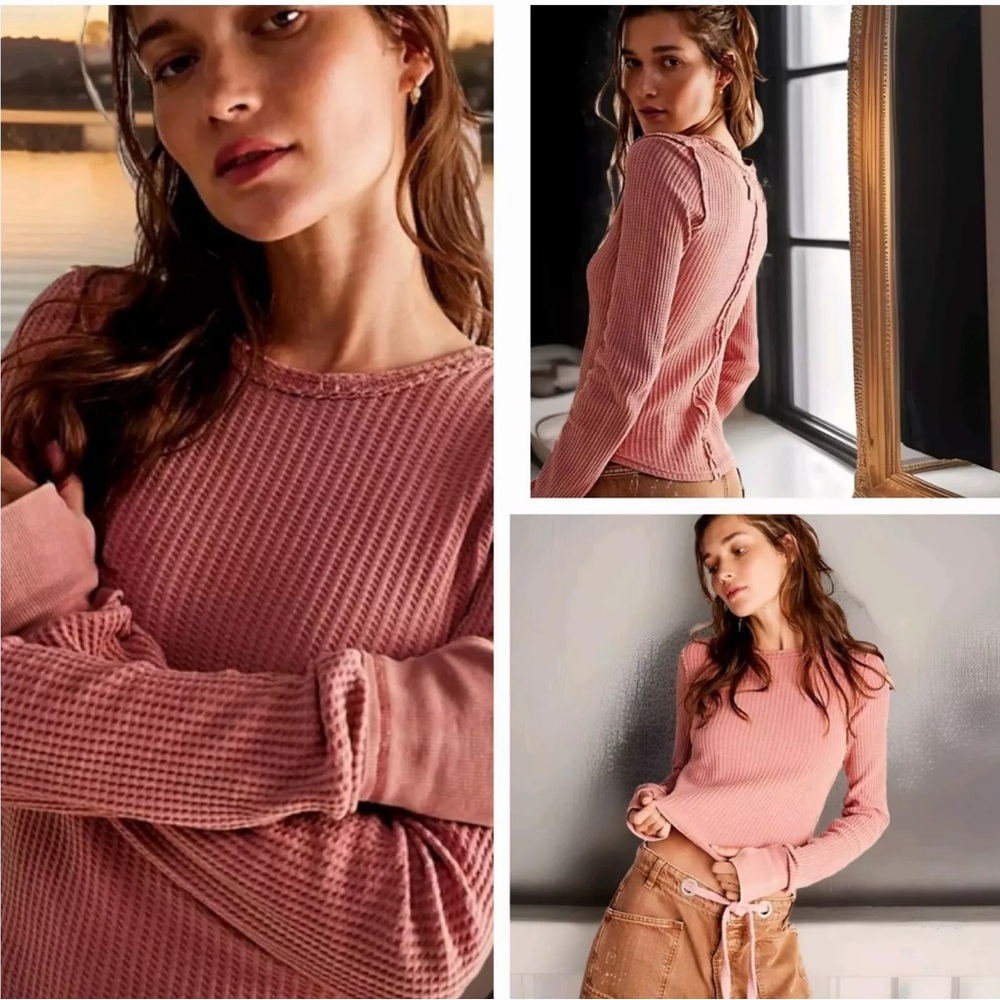 FREE PEOPLE We The Free Roll With it Thermal Mauve XSmall